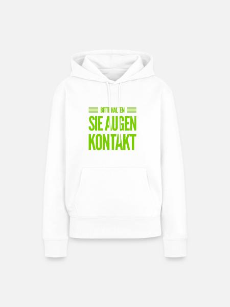 halte Augenkontakt - Frauen Premium Bio Hoodie - Weiß