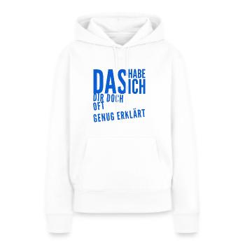 keine Lust mehr - Frauen Premium Bio Hoodie - Weiß - Vorne - Julia (174cm)