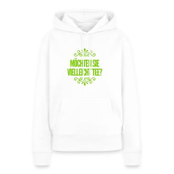 Lust auf Tee? - Frauen Premium Bio Hoodie - Weiß - Vorne - Julia (174cm)