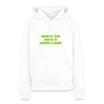 mein Name ist albern - Frauen Premium Bio Hoodie - Weiß - Vorne - Julia (174cm)