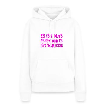 schlechte Laune - Frauen Premium Bio Hoodie - Weiß - Vorne - Julia (174cm)