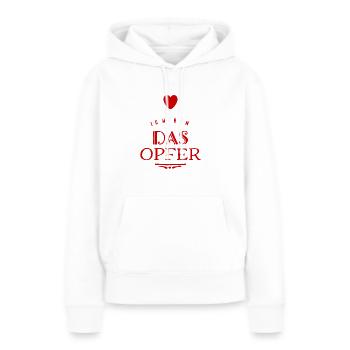 ich sehe mich als Opfer - Frauen Premium Bio Hoodie - Weiß - Vorne - Julia (174cm)