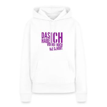 ich kann noch was lernen - Frauen Premium Bio Hoodie - Weiß - Vorne - Julia (174cm)
