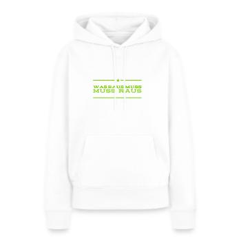es will jetzt raus - Frauen Premium Bio Hoodie - Weiß - Vorne - Julia (174cm)