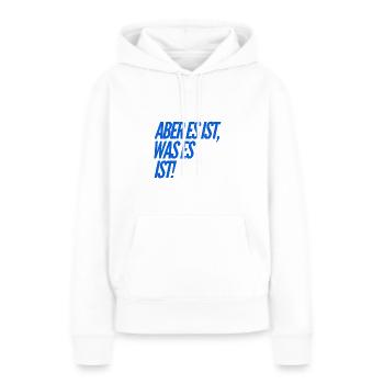ich bleibe locker - Frauen Premium Bio Hoodie - Weiß - Vorne - Julia (174cm)