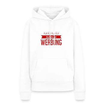 lächeln ist Werbung - Frauen Premium Bio Hoodie - Weiß - Vorne - Julia (174cm)