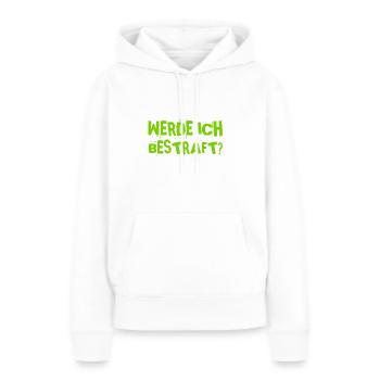 kriege ich eine Strafe? - Frauen Premium Bio Hoodie - Weiß - Vorne - Julia (174cm)