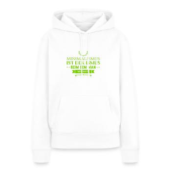 ich mag Minimalismus - Frauen Premium Bio Hoodie - Weiß - Vorne - Julia (174cm)