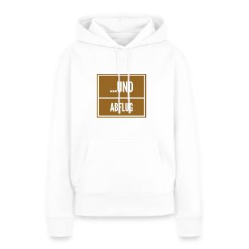 hau ab - Frauen Premium Bio Hoodie - Weiß - Vorne - Julia (174cm)