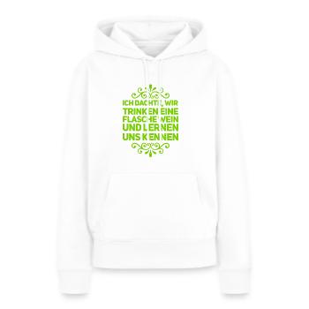 lernen wir uns kennen! - Frauen Premium Bio Hoodie - Weiß - Vorne - Julia (174cm)