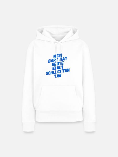 mein Bart ist wild - Frauen Premium Bio Hoodie - Weiß