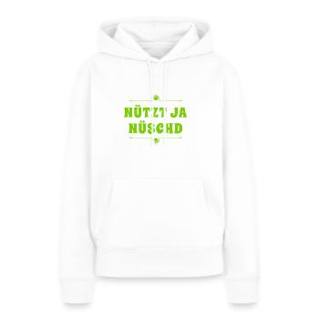 ich habe die richtige Einstellung - Frauen Premium Bio Hoodie - Weiß - Vorne - Julia (174cm)
