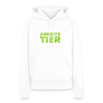 so sieht ein Arbeitstier aus - Frauen Premium Bio Hoodie - Weiß - Vorne - Julia (174cm)