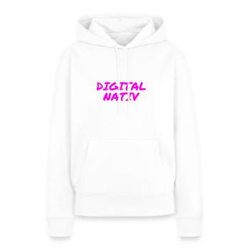 ich kenne nur online - Frauen Premium Bio Hoodie - Weiß - Vorne - Julia (174cm)