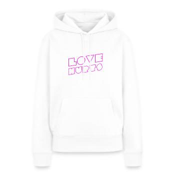 Liebe ist nicht leicht - Frauen Premium Bio Hoodie - Weiß - Vorne - Julia (174cm)