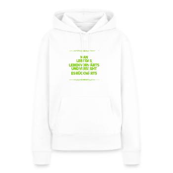 die Weisheit des Alters - Frauen Premium Bio Hoodie - Weiß - Vorne - Julia (174cm)