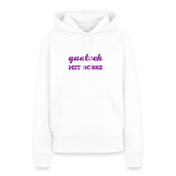 Quatsch mit Soße - Frauen Premium Bio Hoodie - Weiß - Vorne - Julia (174cm)