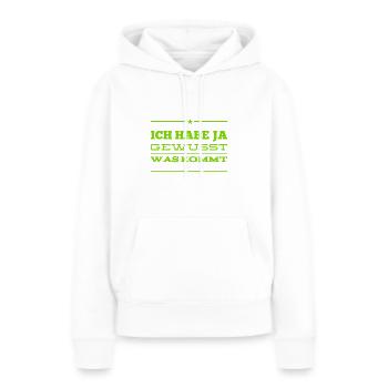 es war klar - Frauen Premium Bio Hoodie - Weiß - Vorne - Julia (174cm)