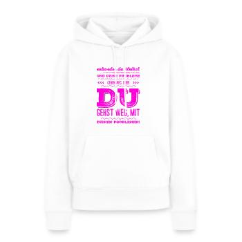 stell dich deinen Problemen - Frauen Premium Bio Hoodie - Weiß - Vorne - Julia (174cm)