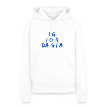 dann geh ich auch - Frauen Premium Bio Hoodie - Weiß - Vorne - Julia (174cm)