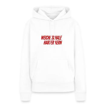 meine Schale ist weich - Frauen Premium Bio Hoodie - Weiß - Vorne - Julia (174cm)