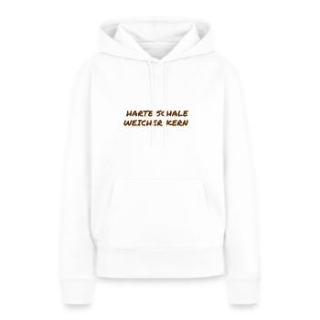 meine Schale ist hart - Frauen Premium Bio Hoodie - Weiß - Vorne - Julia (174cm)