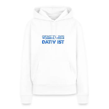 weil es da tief ist - Frauen Premium Bio Hoodie - Weiß - Vorne - Julia (174cm)