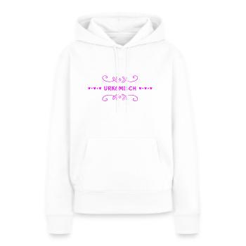 das ist komisch - Frauen Premium Bio Hoodie - Weiß - Vorne - Julia (174cm)