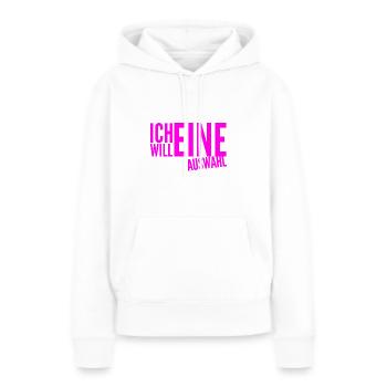 ich will eine Wahl haben - Frauen Premium Bio Hoodie - Weiß - Vorne - Julia (174cm)