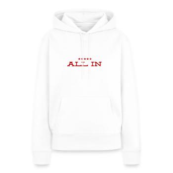 ich gehe all in - Frauen Premium Bio Hoodie - Weiß - Vorne - Julia (174cm)
