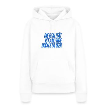 La réalité est plus forte à la fin - Sweat à capuche Premium bio Femme - blanc - Devant - Julia (174cm)