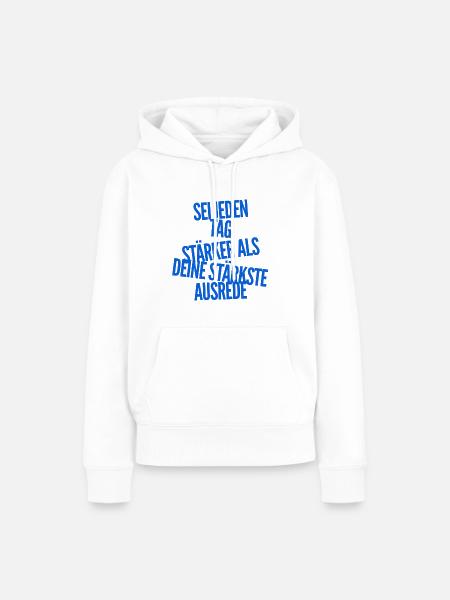 sei stark - Frauen Premium Bio Hoodie - Weiß