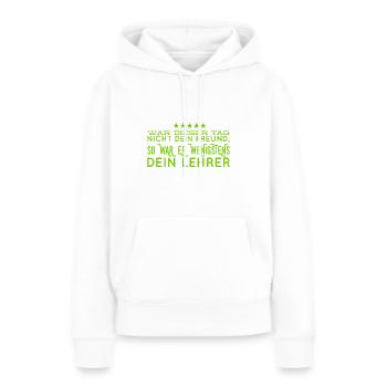 J’ai appris quelque chose - Sweat à capuche Premium bio Femme - blanc - Devant - Julia (174cm)