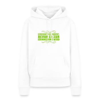 Profitez de chaque instant - Sweat à capuche Premium bio Femme - blanc - Devant - Julia (174cm)