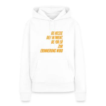J’aime le présent - Sweat à capuche Premium bio Femme - blanc - Devant - Julia (174cm)