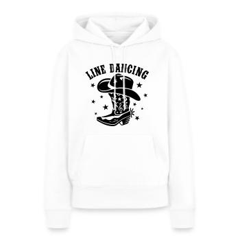 LINE DANCING, LINE DANCE HUT UND STIEFEL - Frauen Premium Bio Hoodie - Weiß - Vorne - Julia (174cm)
