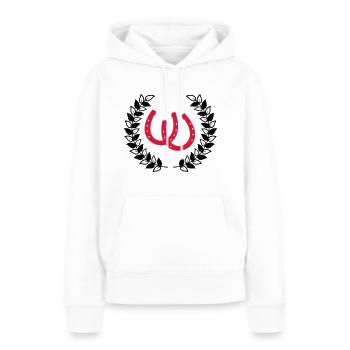 Hufeisen - Frauen Premium Bio Hoodie - Weiß - Vorne - Julia (174cm)