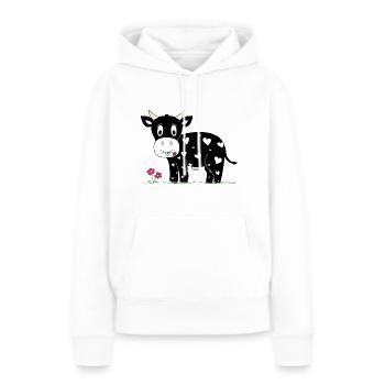 Herzliche Kuh :o) - Frauen Premium Bio Hoodie - Weiß - Vorne - Julia (174cm)