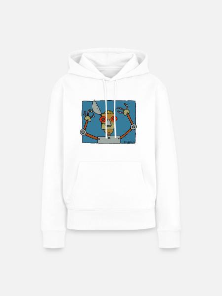 der Roboter - Frauen Premium Bio Hoodie - Weiß