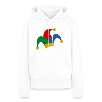 clown harlekin hofnarr kasper komiker narr witzbol - Frauen Premium Bio Hoodie - Weiß - Vorne - Julia (174cm)