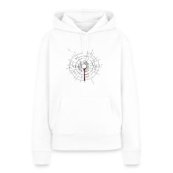 Einschussloch. Cool. Geschenk. Lustig. - Frauen Premium Bio Hoodie - Weiß - Vorne - Julia (174cm)