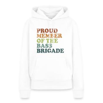 Proud Member of the Bass Brigade - retro dark - Frauen Premium Bio Hoodie - Weiß - Vorne - Julia (174cm)