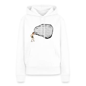 Steinzeit - Frauen Premium Bio Hoodie - Weiß - Vorne - Julia (174cm)