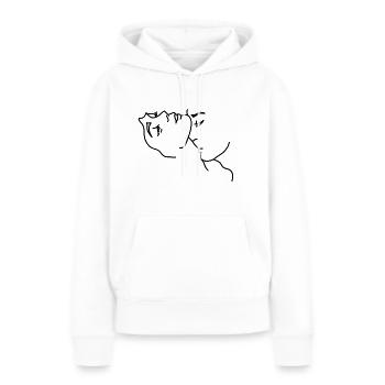Baiser l'amour du cou - Sweat à capuche Premium bio Femme - blanc - Devant - Julia (174cm)