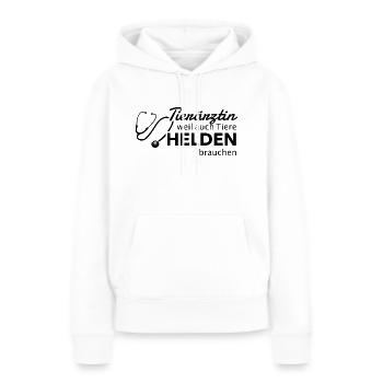 Vétérinaire vétérinaire chien chat animal cadeau héros - Sweat à capuche Premium bio Femme - blanc - Devant - Julia (174cm)