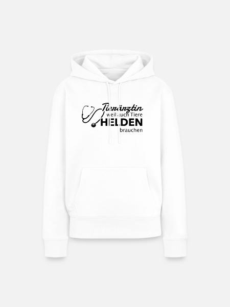Tierärztin Tierarzt Hund Katze Tier Geschenk Held - Frauen Premium Bio Hoodie - Weiß