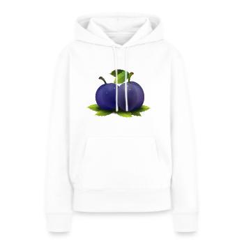 veggie Veggie prune prune fruits1 - Sweat à capuche Premium bio Femme - blanc - Devant - Julia (174cm)