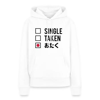 fandom otaku - Sweat à capuche Premium bio Femme - blanc - Devant - Julia (174cm)