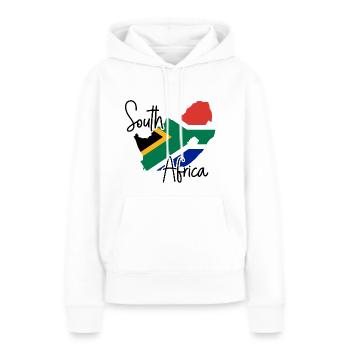 Afrique du Sud - Sweat à capuche Premium bio Femme - blanc - Devant - Julia (174cm)