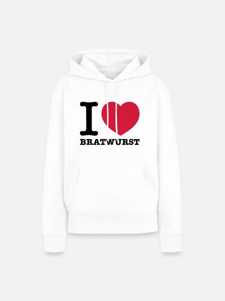 i love bratwurst - Frauen Premium Bio Hoodie - Weiß